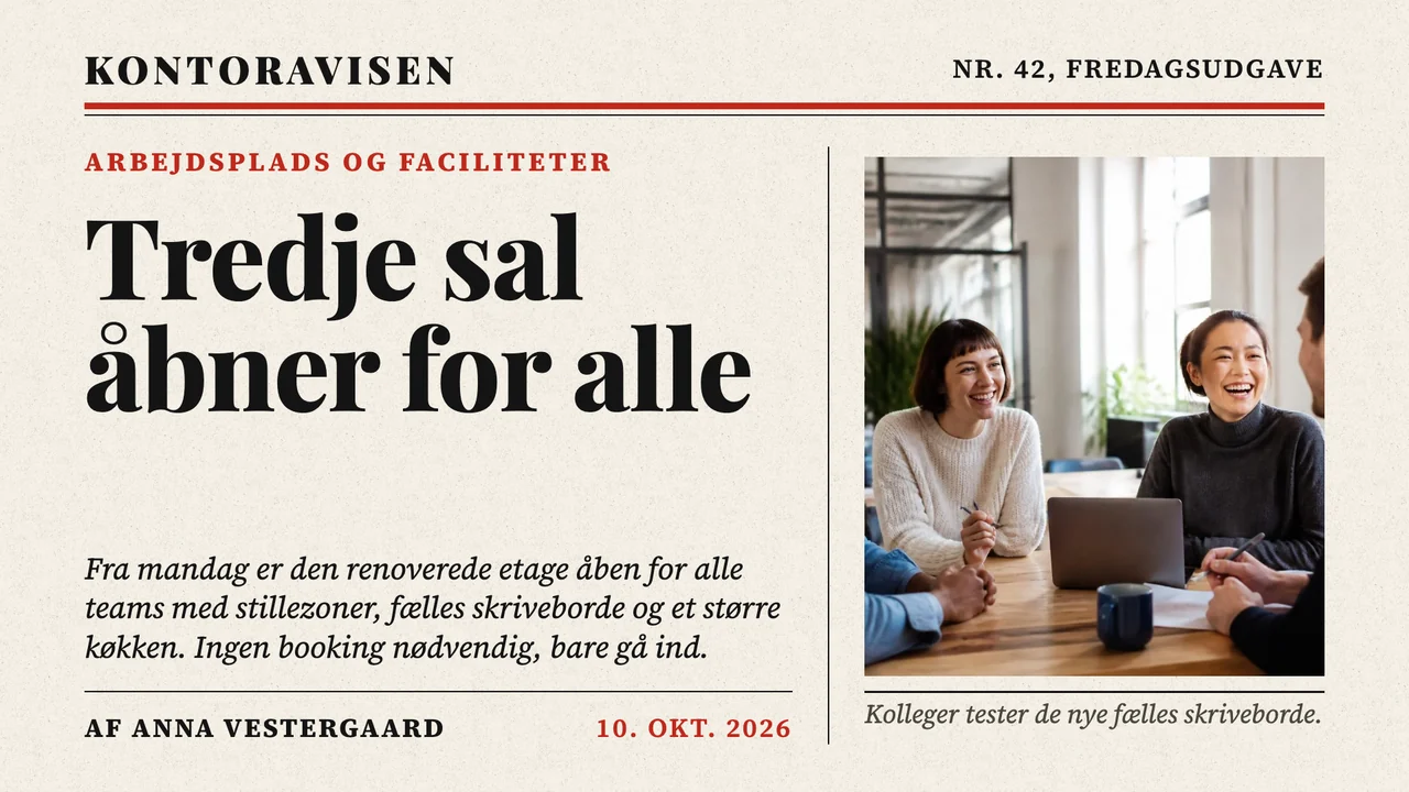 Virksomhedsnyt som forside