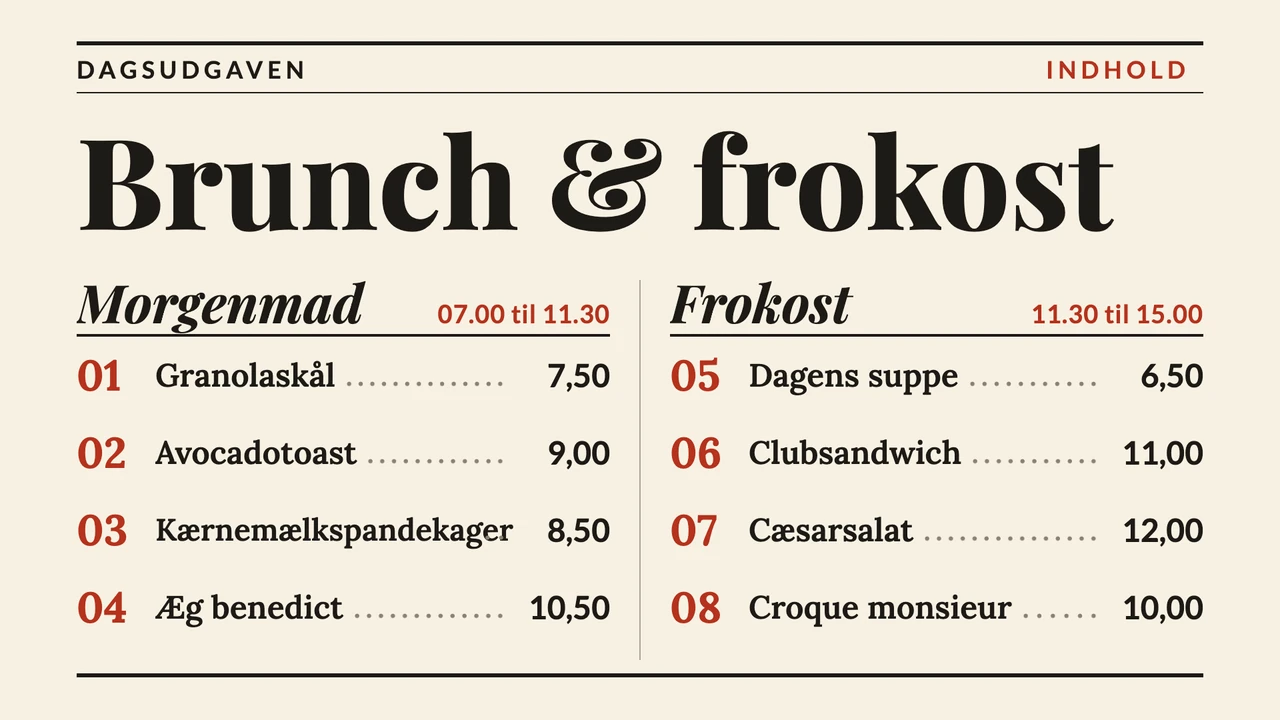 Menu som magasinindhold