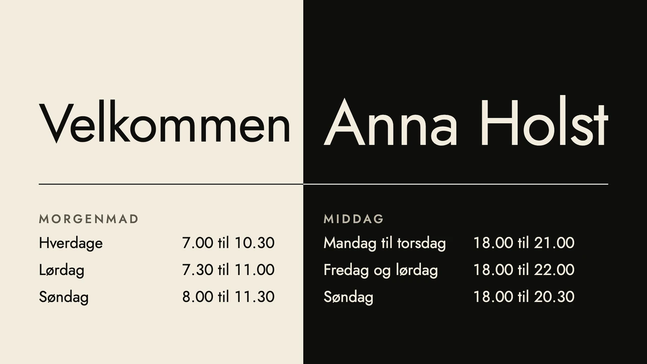 Velkomst i creme og sort