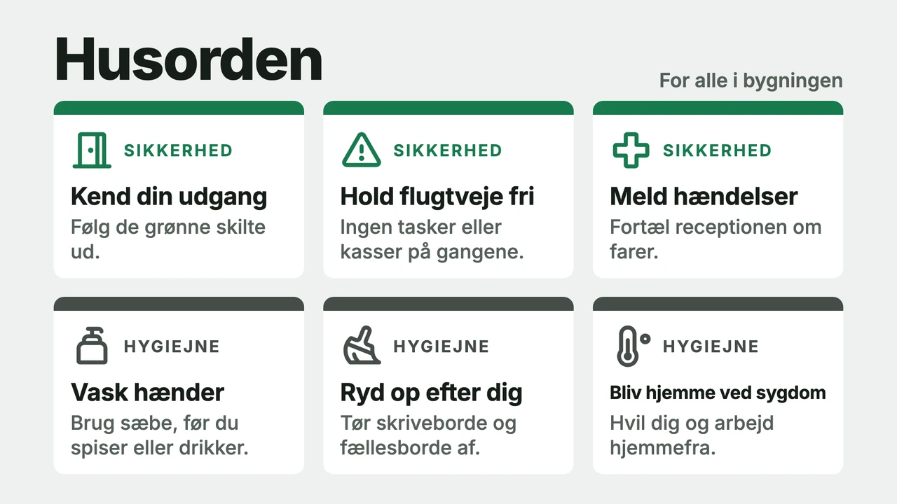 Seks regelkort
