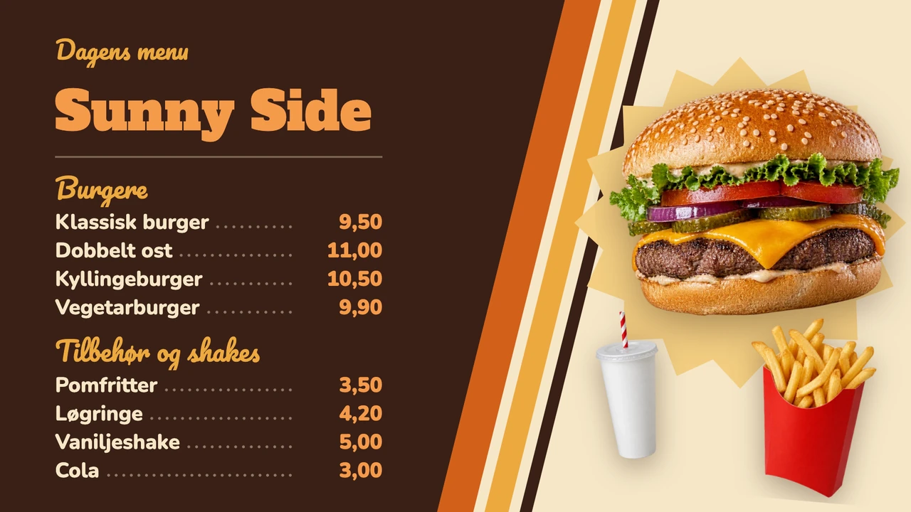 Retro-menu som dækkeserviet