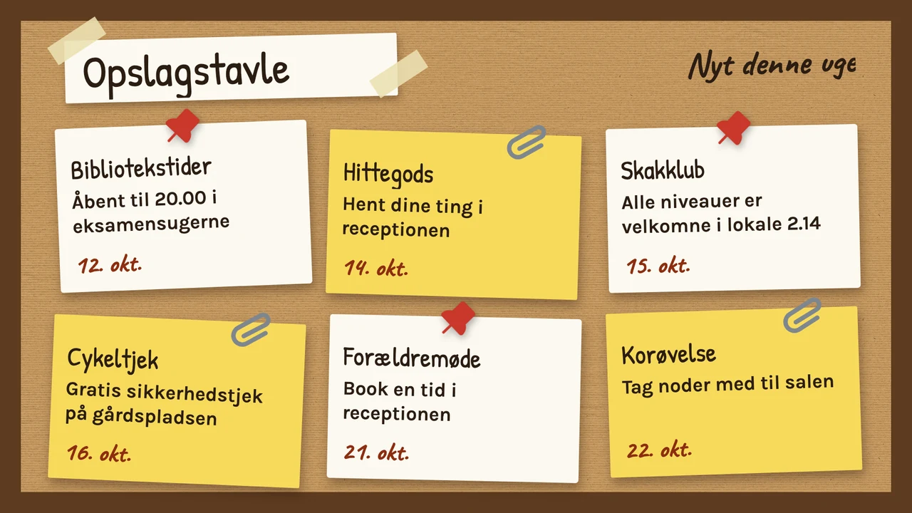 Opslagstavle af kork
