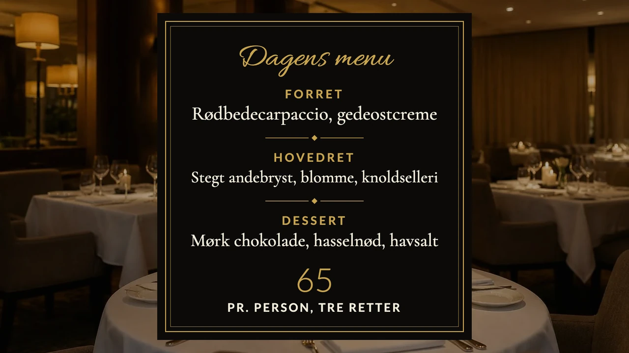 Dagens menu på menukort