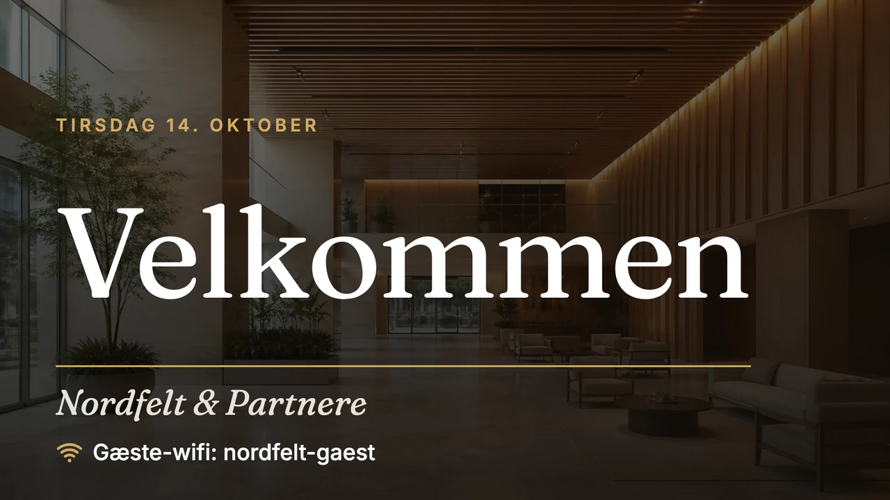 Lobby-velkomst som magasin