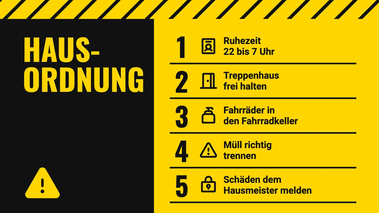 Warnstreifen-Hausordnung