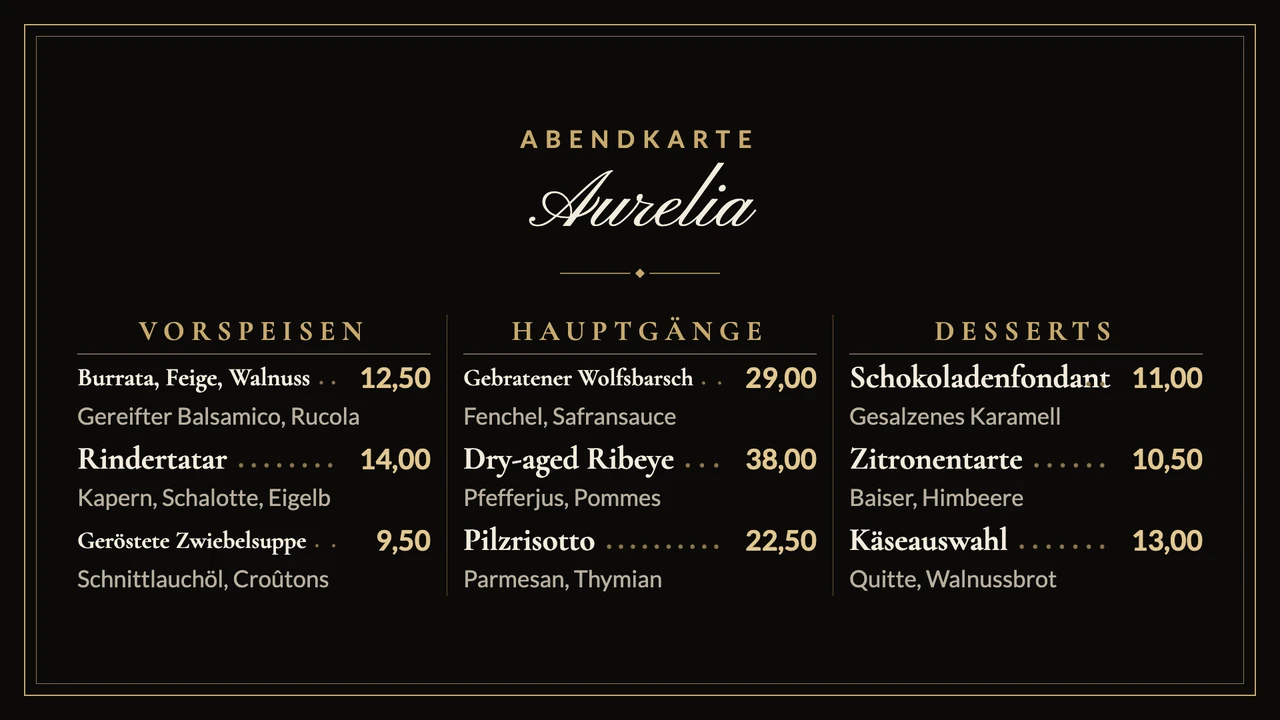 Schwarze Karte mit Gold