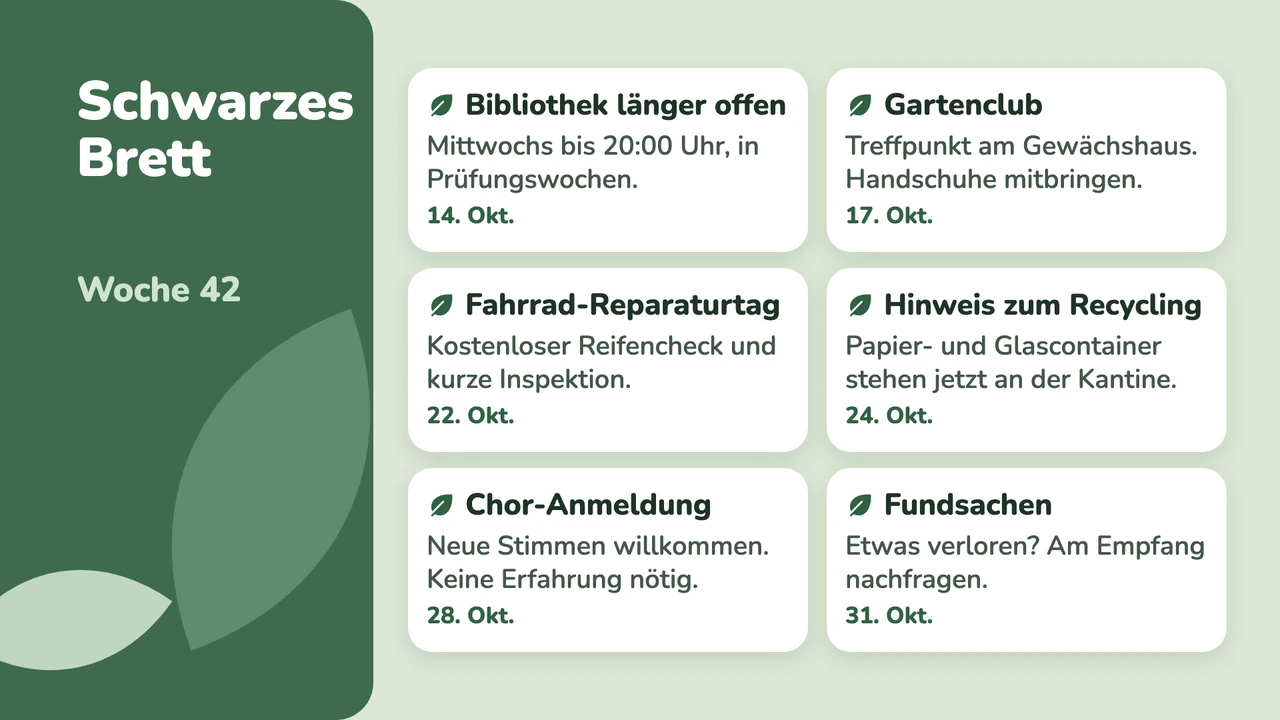 Salbeiblatt-Aushangkarten