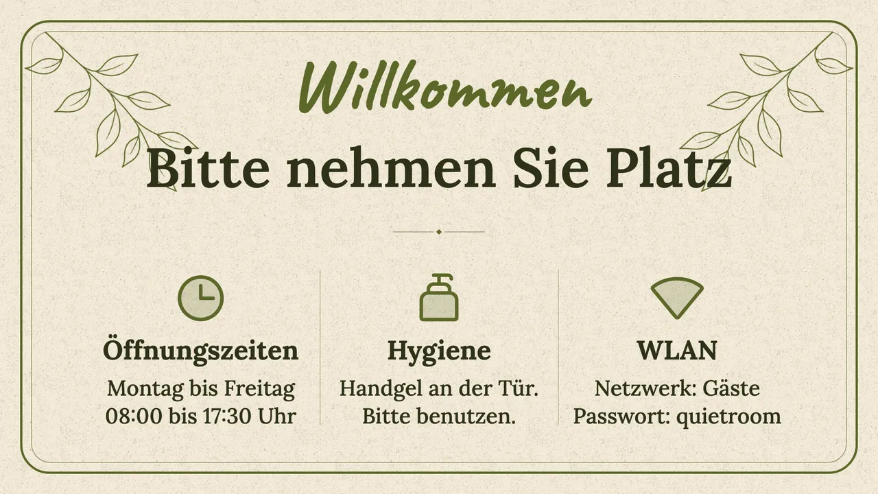 Handbeschriftete Wartekarte