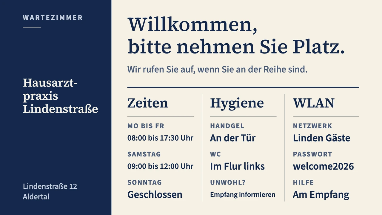 Faltblatt-Rücken Wartezimmer