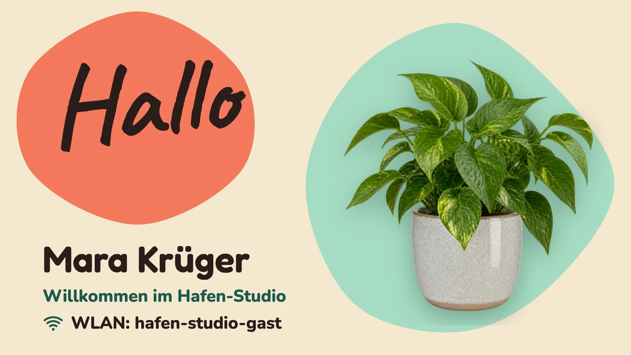 Haftnotiz-Hallo