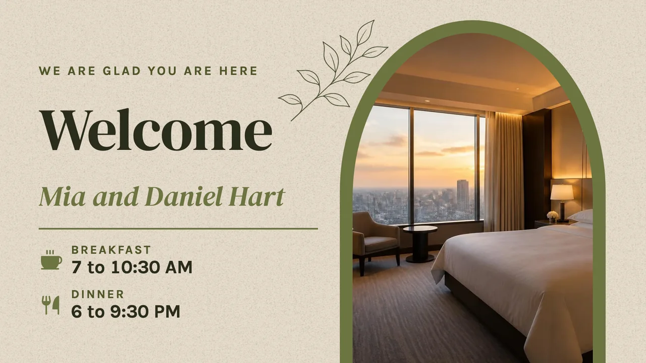 Olive arch hotel welcome
