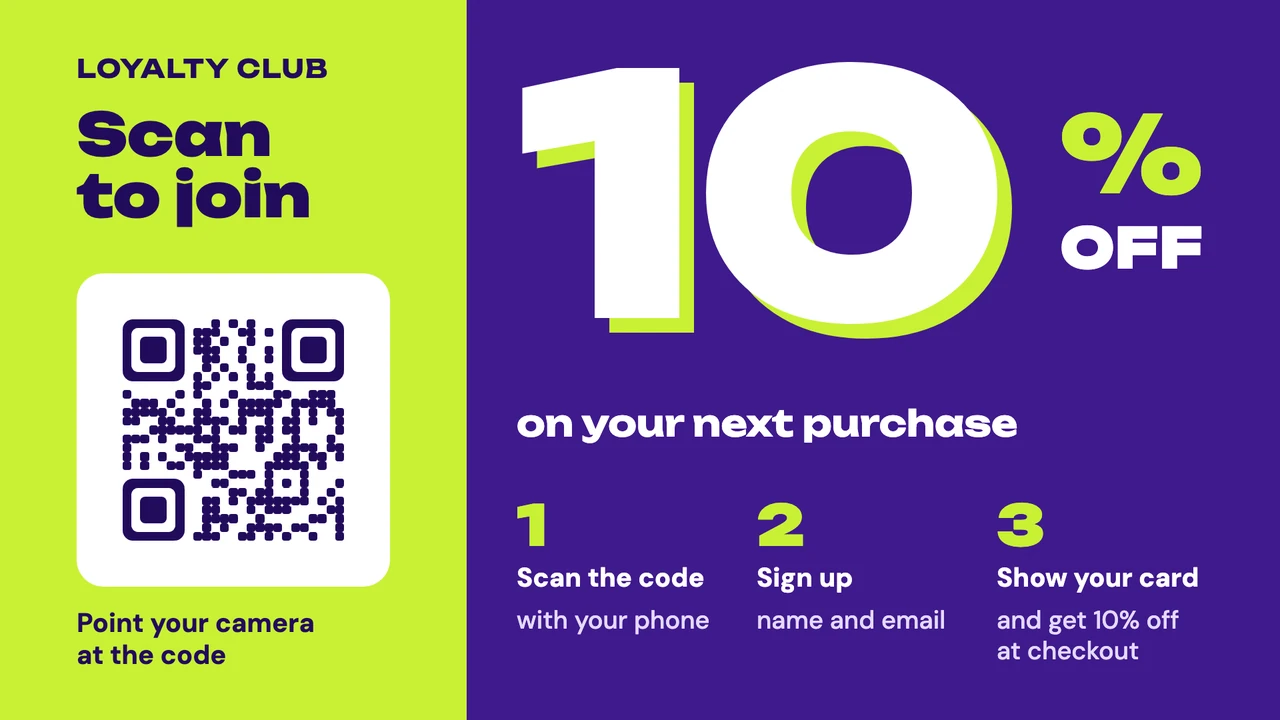 Giant number loyalty QR