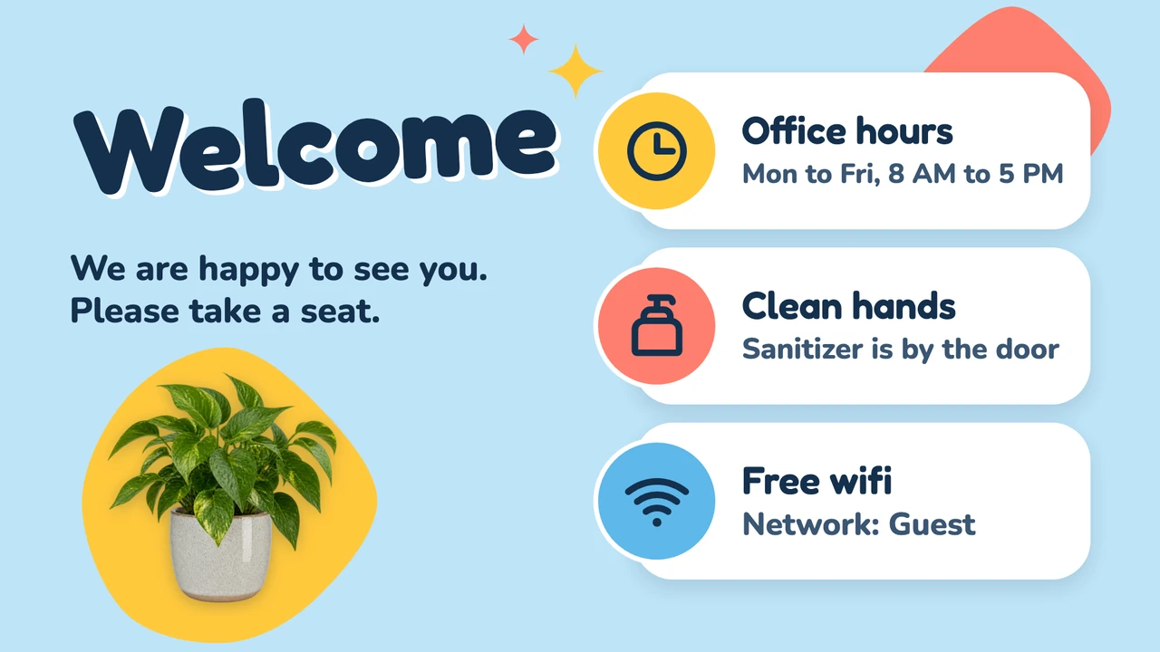 Sky blue welcome room