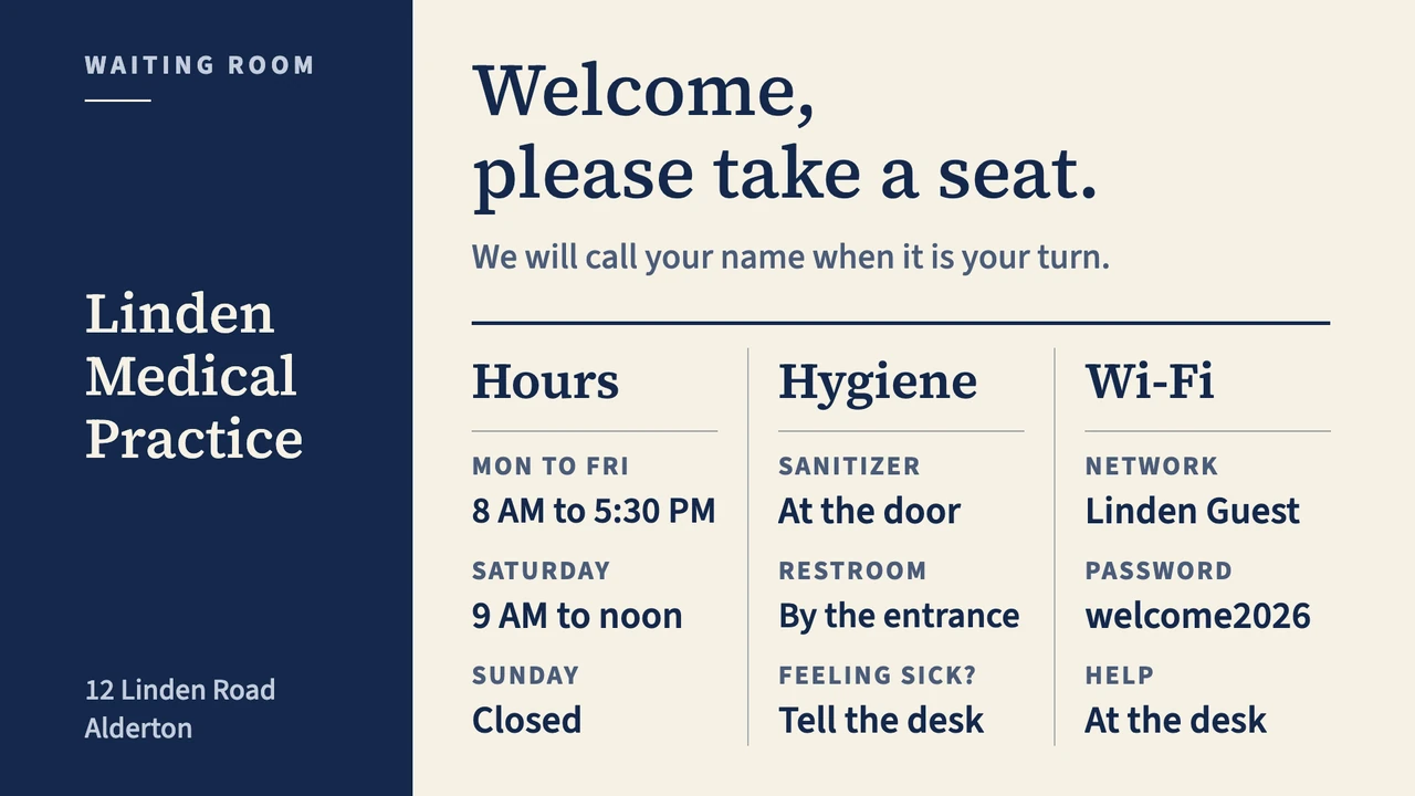 Leaflet spine waiting room