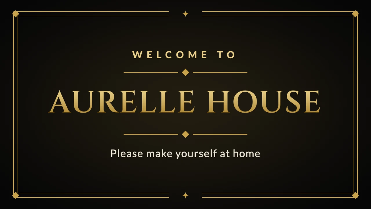 Gold frame welcome card
