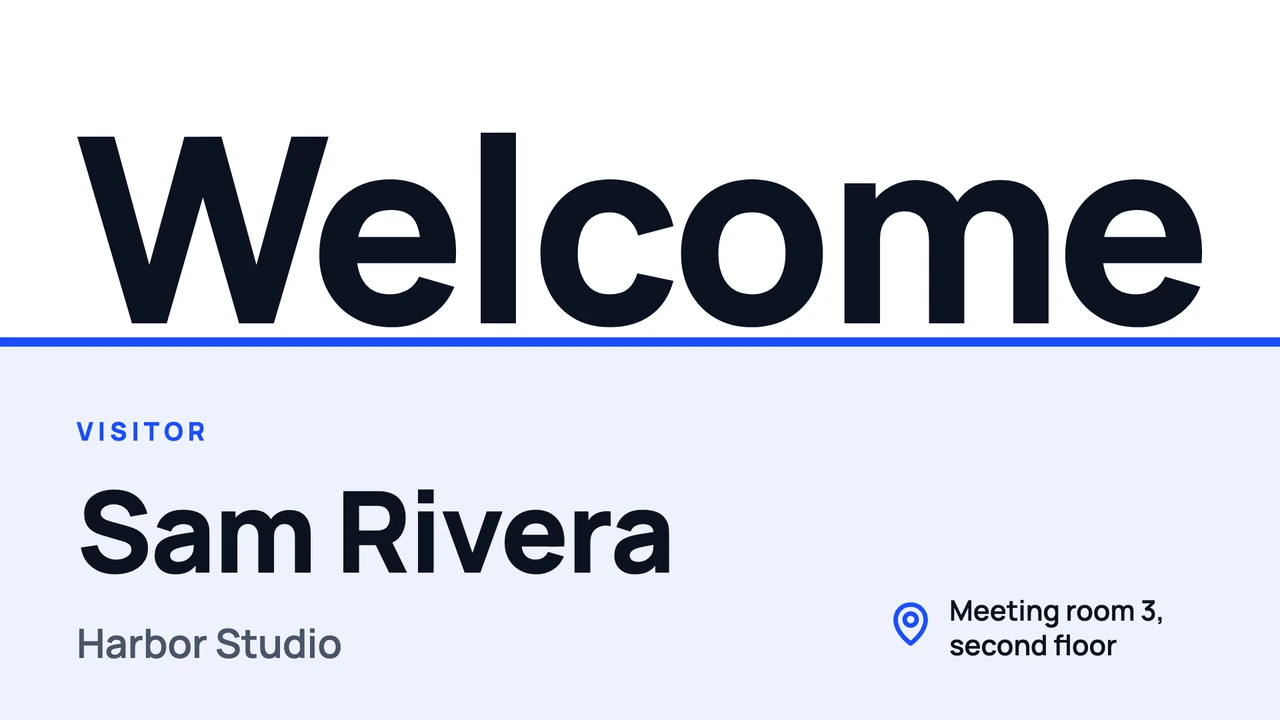 Giant word welcome