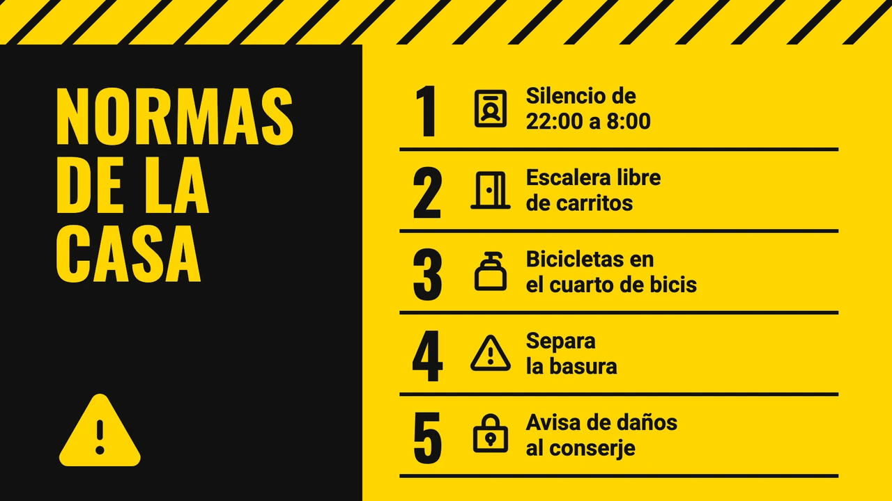 Normas con franjas de aviso