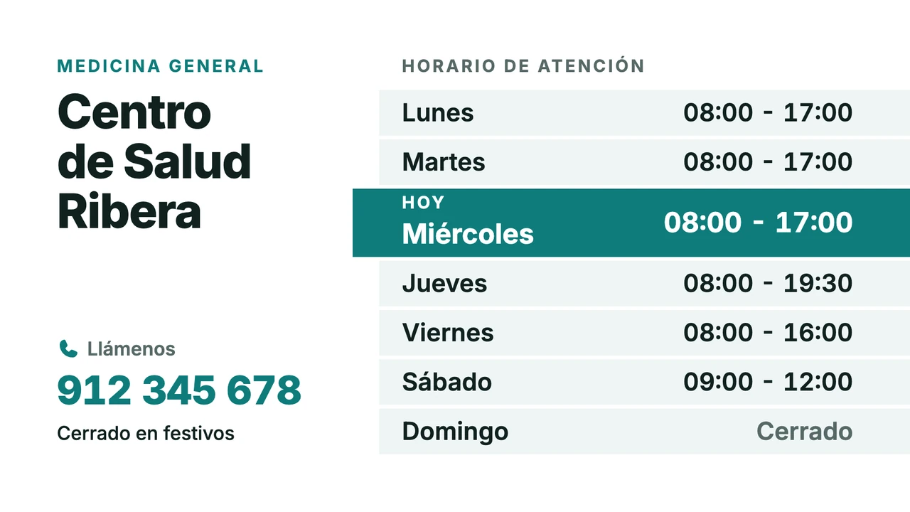 Horario de hoy resaltado