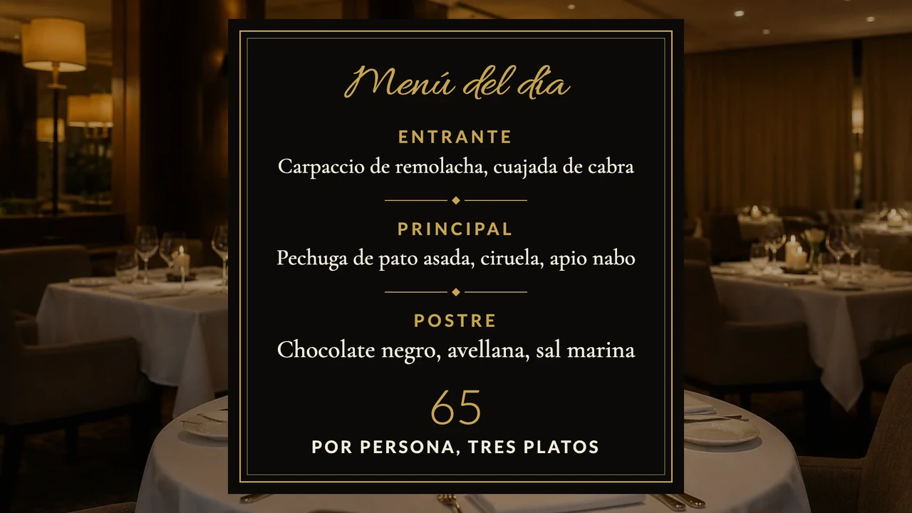Menú cerrado en tarjeta