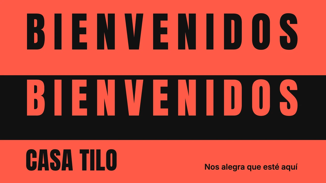 Cartel BIENVENIDOS apilado
