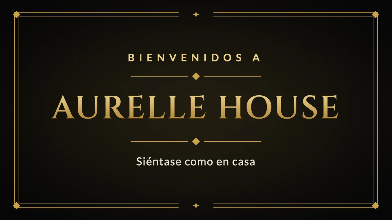 Tarjeta de bienvenida dorada