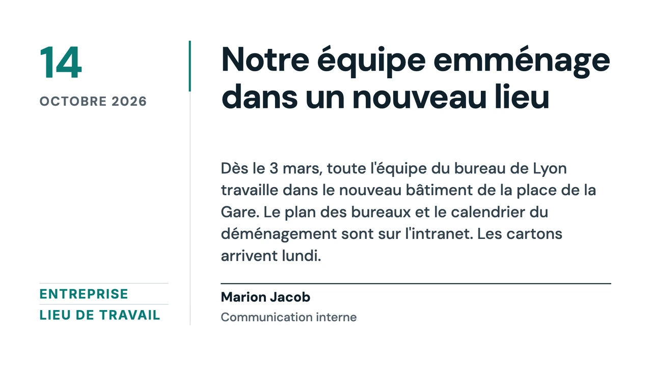 Fiche d'index de quotidien