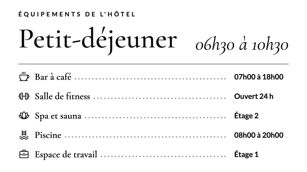 Carte du petit-déjeuner