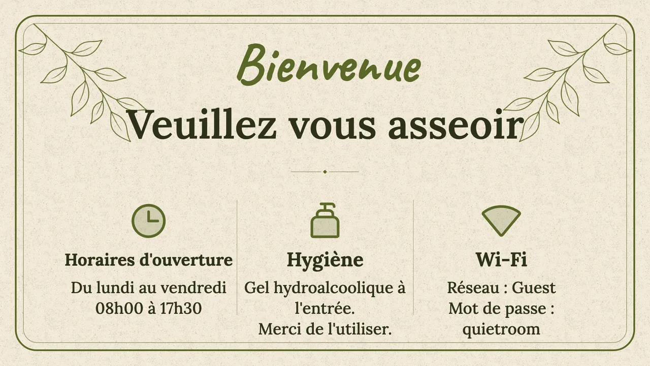 Carte manuscrite d'attente