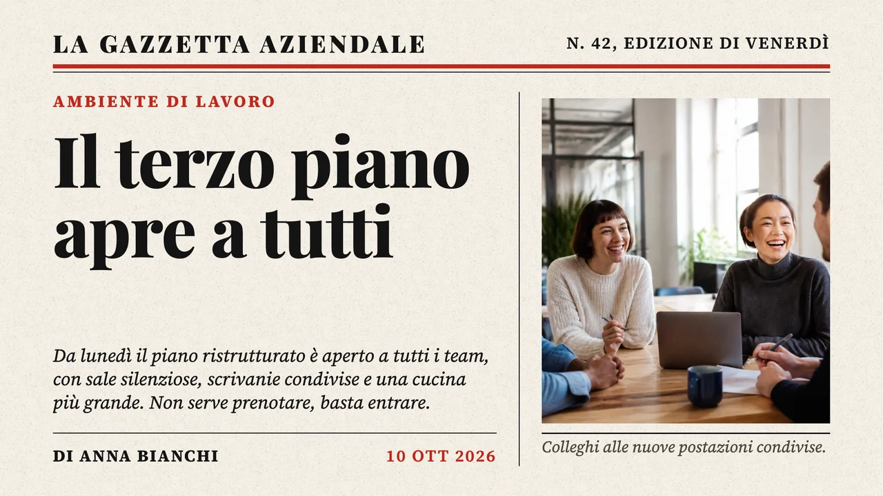 Notizie aziendali in prima