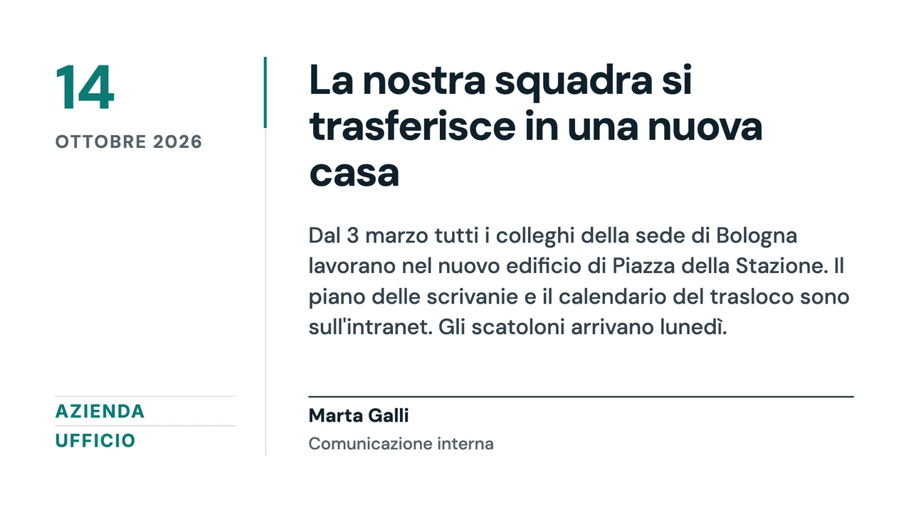 Scheda notizia a colonna