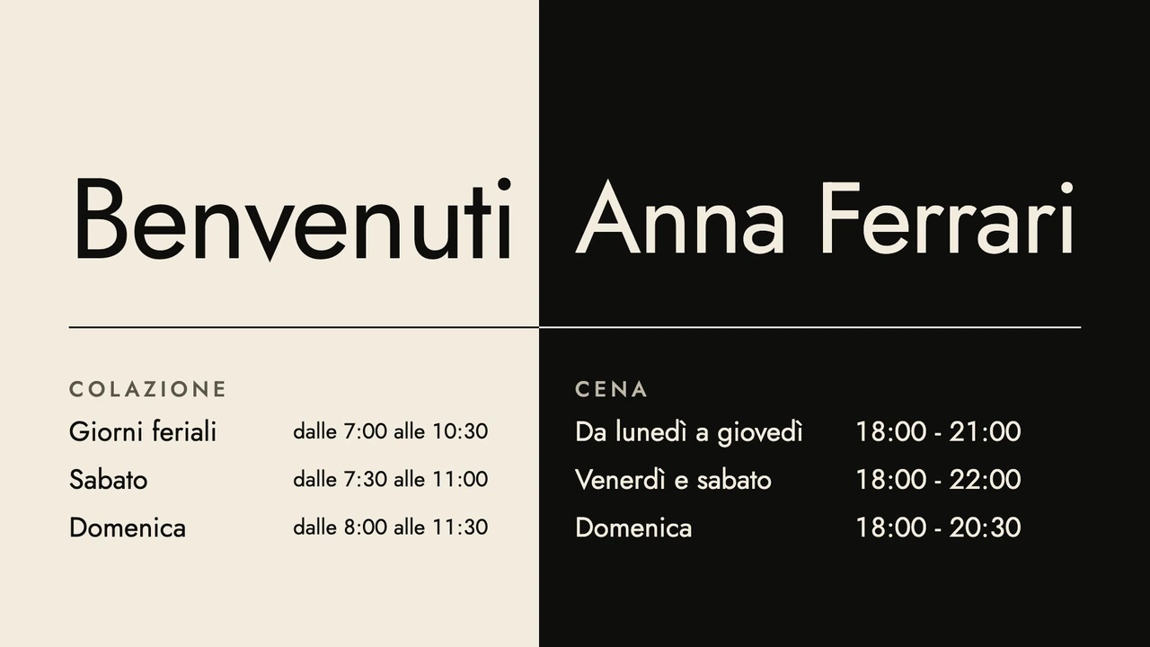 Benvenuto crema e nero