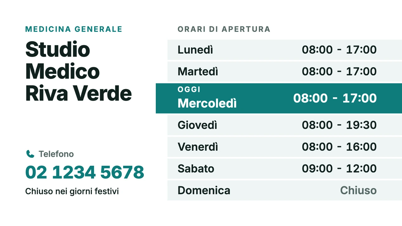 Orari con oggi evidenziato
