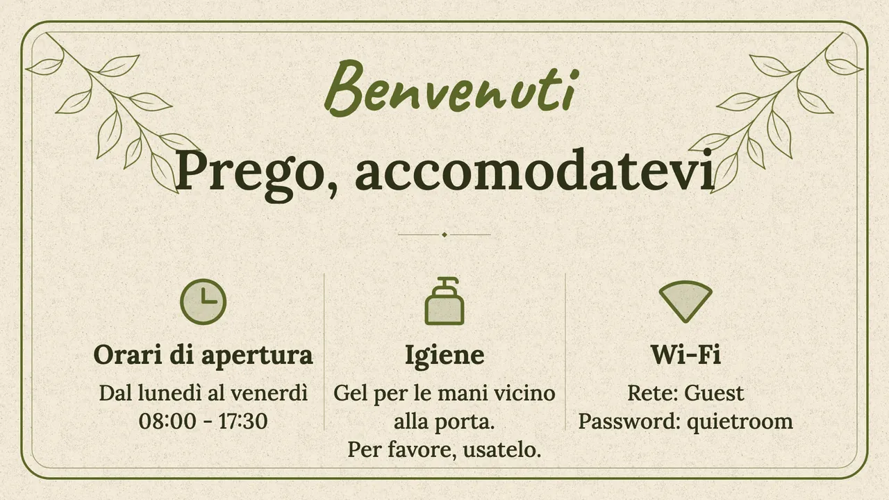 Cartoncino d'attesa a mano