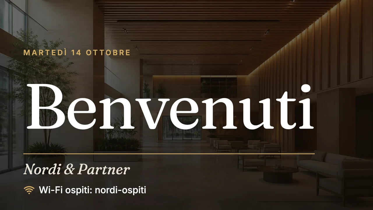 Benvenuto in hall da rivista