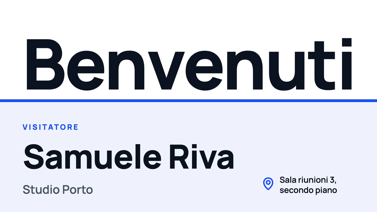 Parola gigante di benvenuto