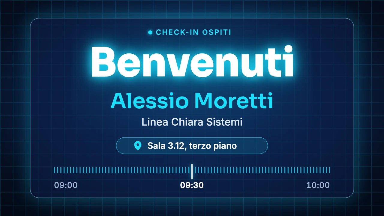 Saluto su pannello di vetro