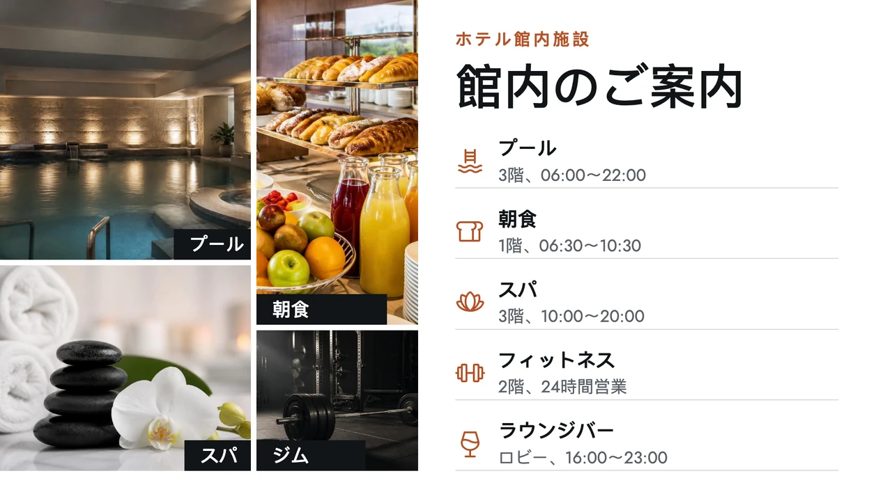 コンタクトシート風の施設案内
