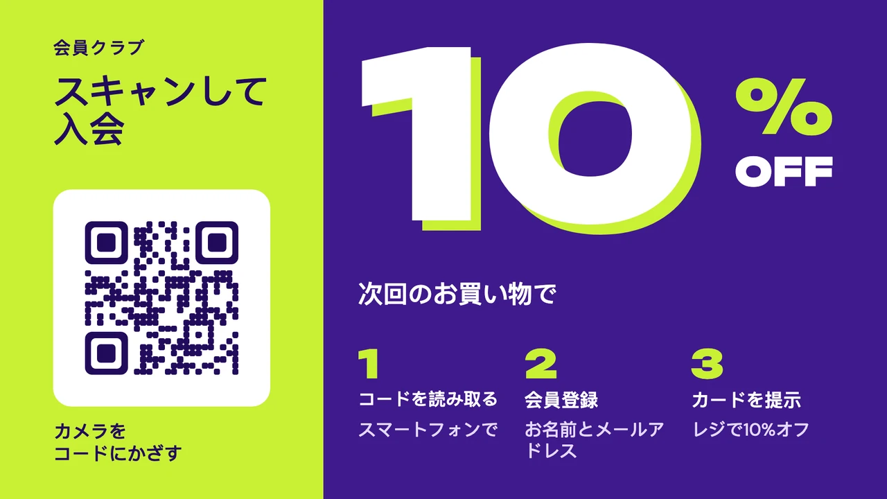 巨大数字のポイントQR