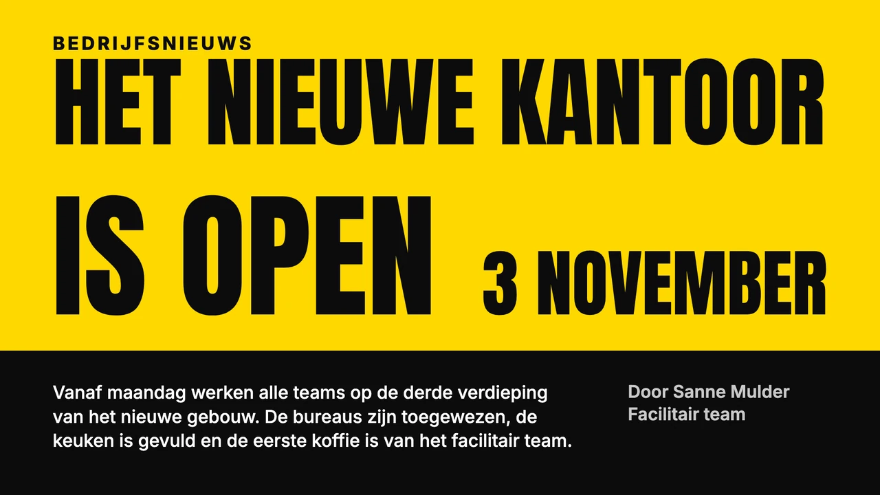 Kopposter bedrijfsnieuws