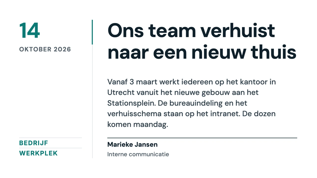 Zijbalk nieuwsartikel