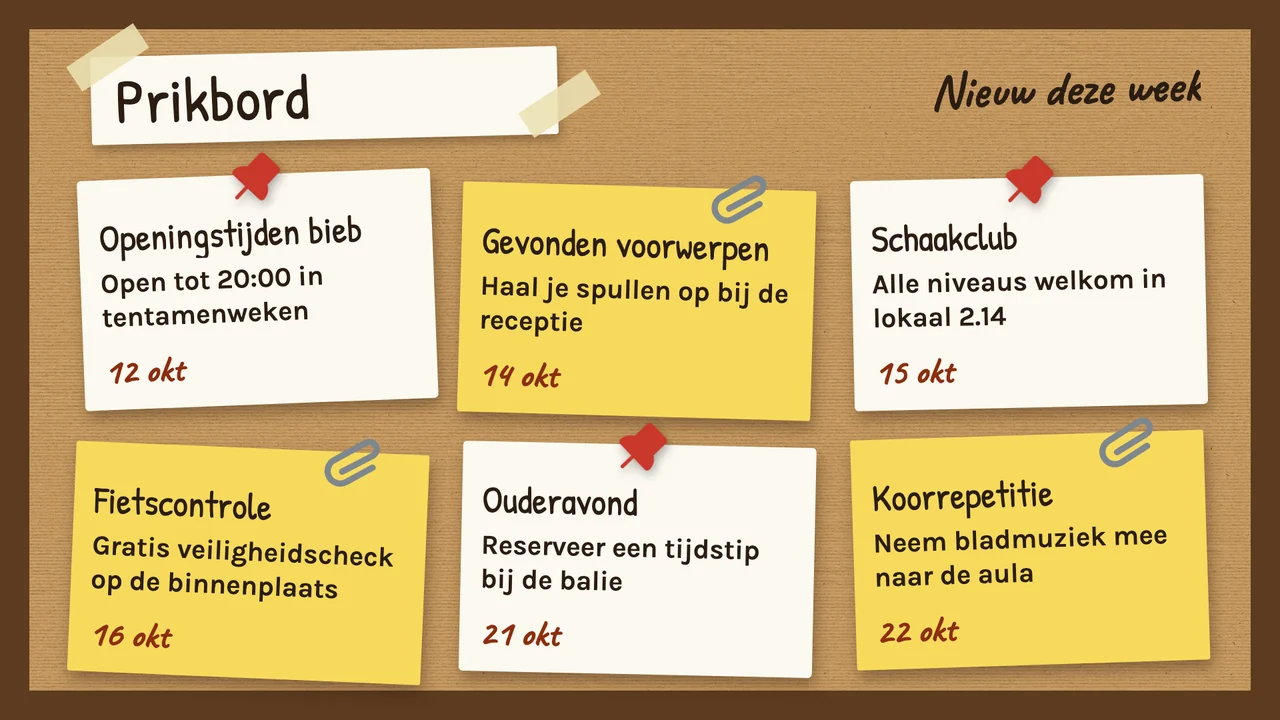 Prikbord met kurk