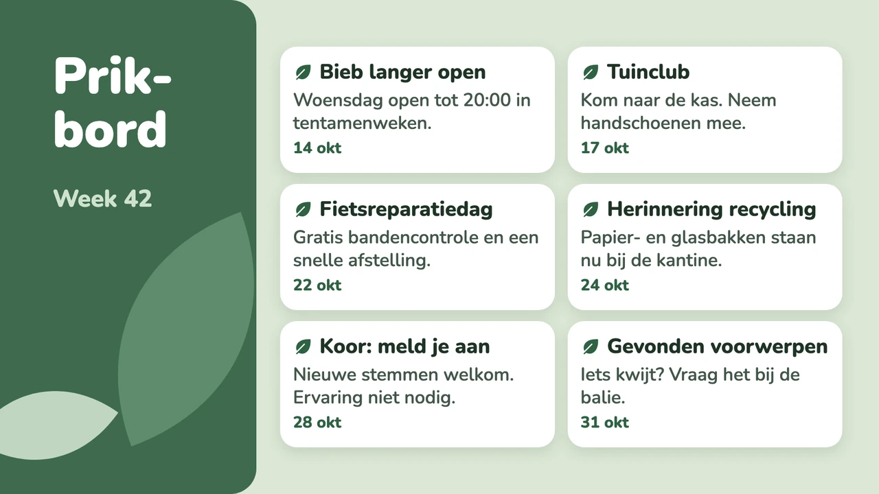 Saliegroene mededelingen