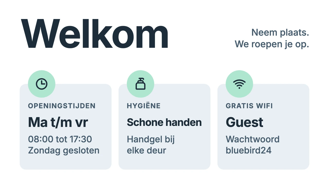 Grote welkomstkaarten info