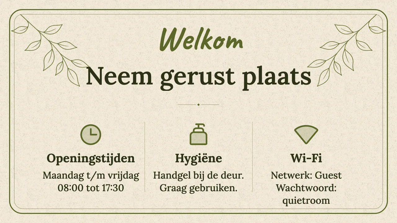 Handgeschreven wachtkaart