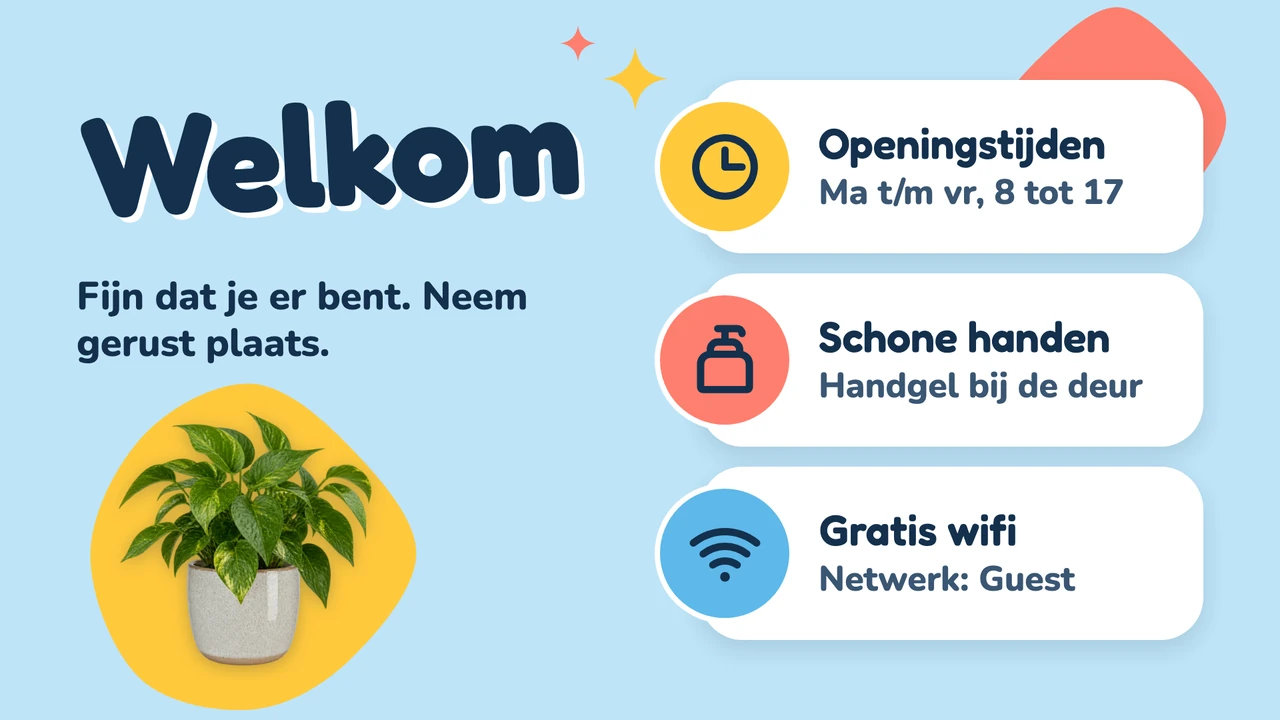 Hemelsblauwe welkomstkamer