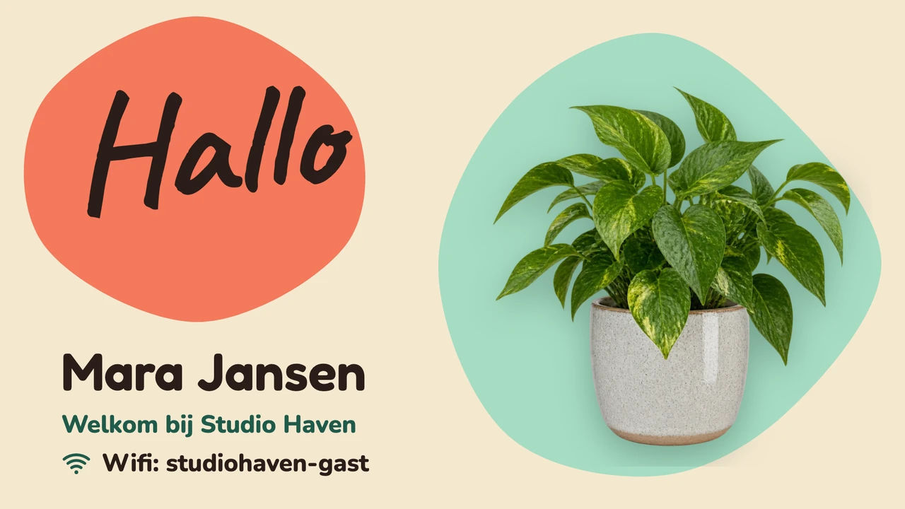 Plakbriefje hallo