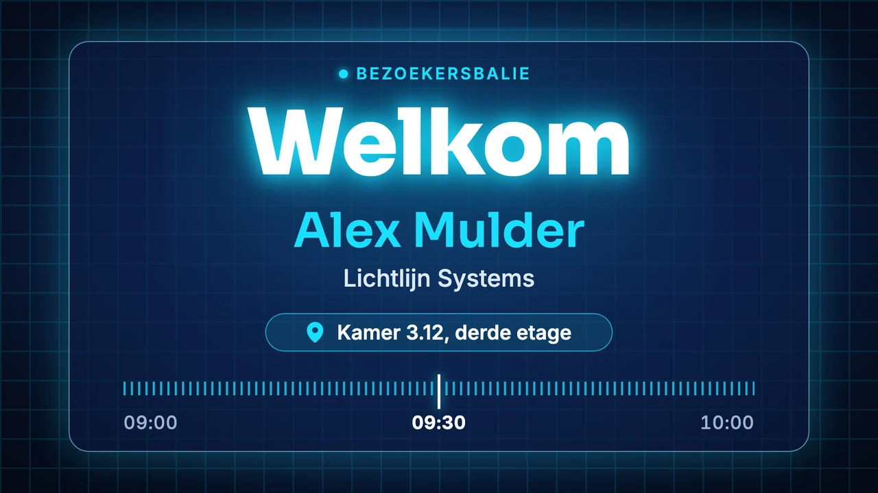 Glaspaneel bezoekersgroet