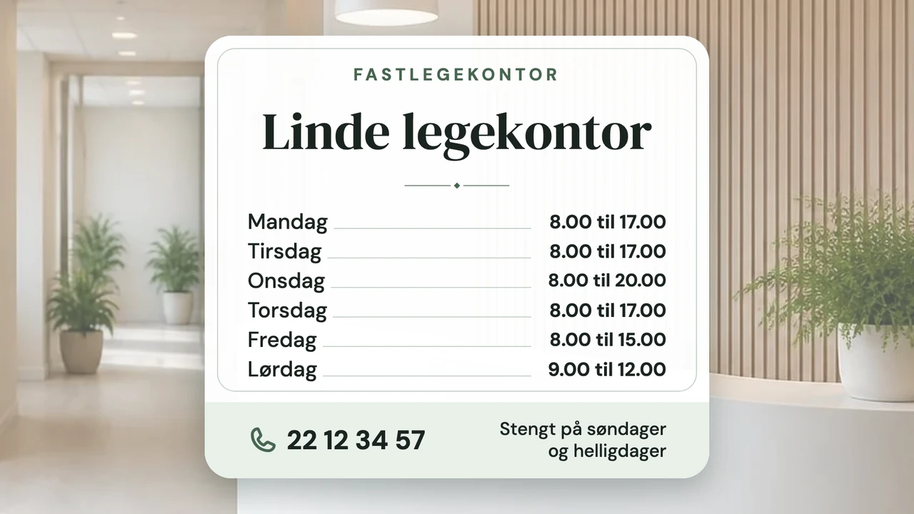 Åpningstider på kort i ramme