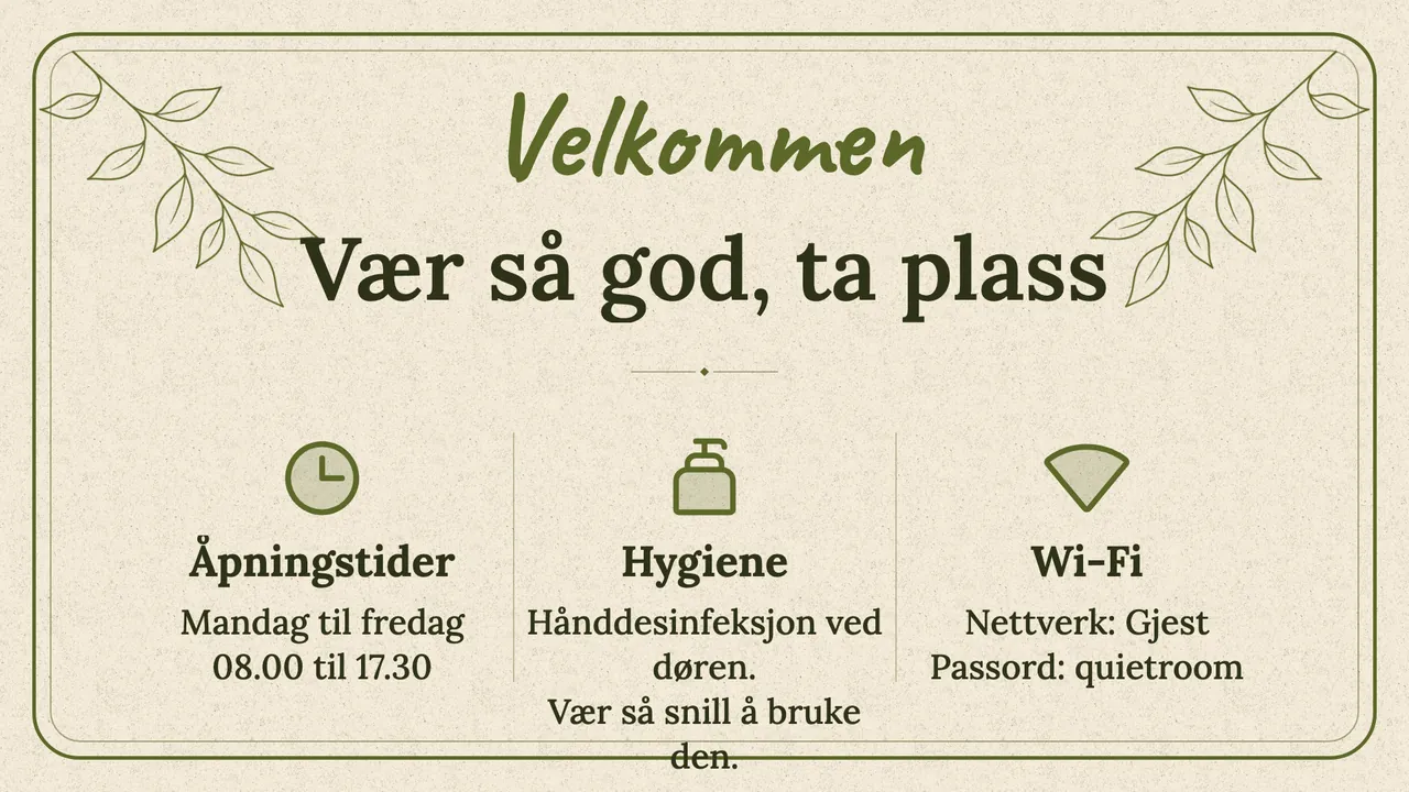 Håndskrevet ventekort