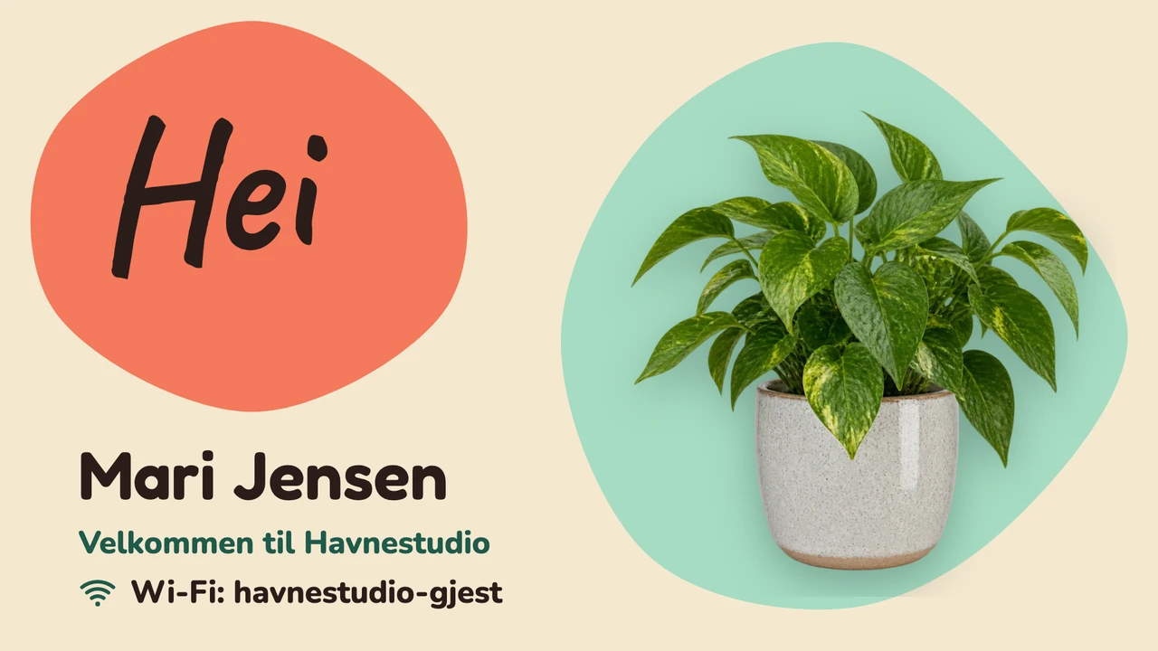 Hei på gul lapp